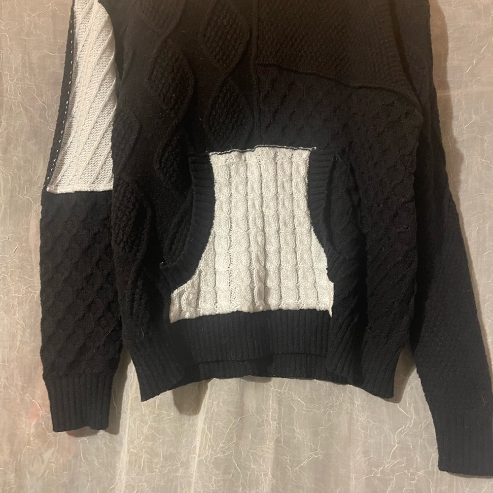 Sew In Love Black and White Knit Sweater